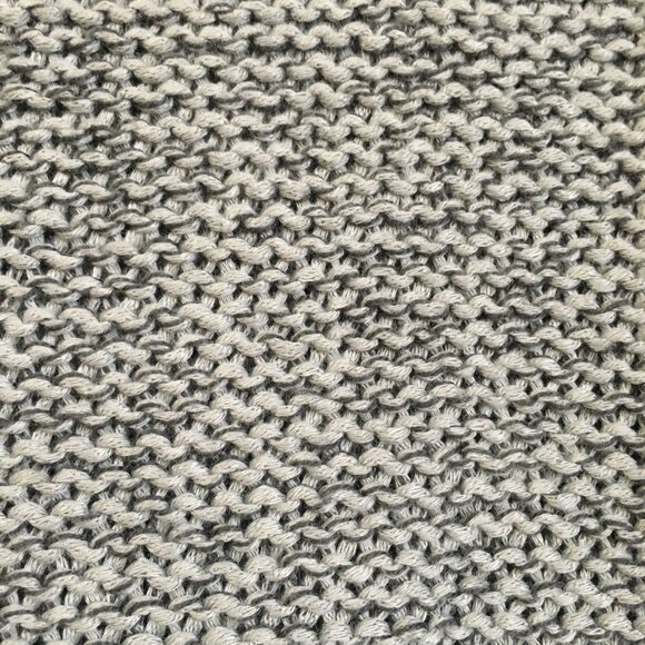 NWOT Grey Knit Drop Tail Hem Sweater With Acid Yellow Elbow Patches - Picture 8 of 16